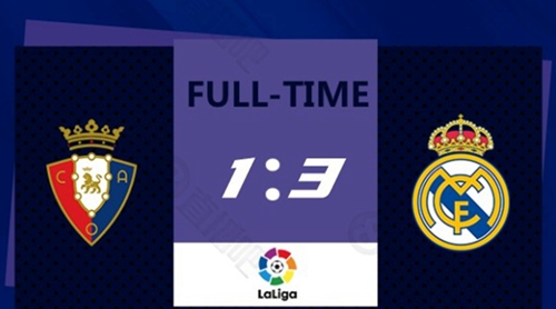 西甲-本泽马两度失点阿拉巴阿森西奥建功皇马3-1奥萨苏纳